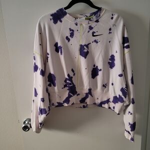 Nike Cream and Purple Tie-Dye Sweatshirt